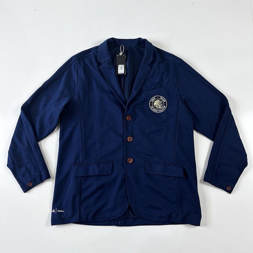 Malbon Golf x Adidas Sport Coat Jacket Men's Navy Size Large